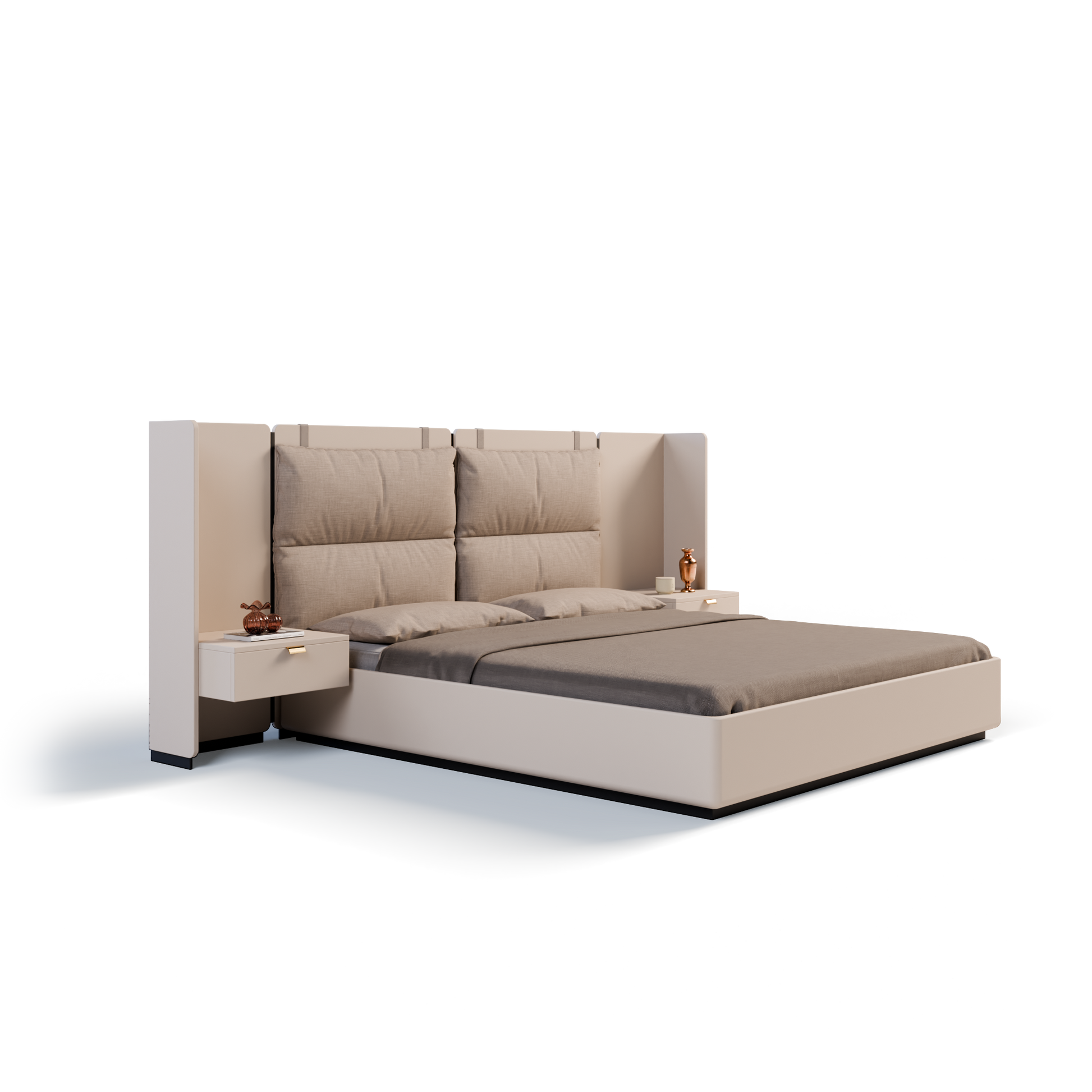Vitti Estrella Bed in Taupe | Luxury Furniture India