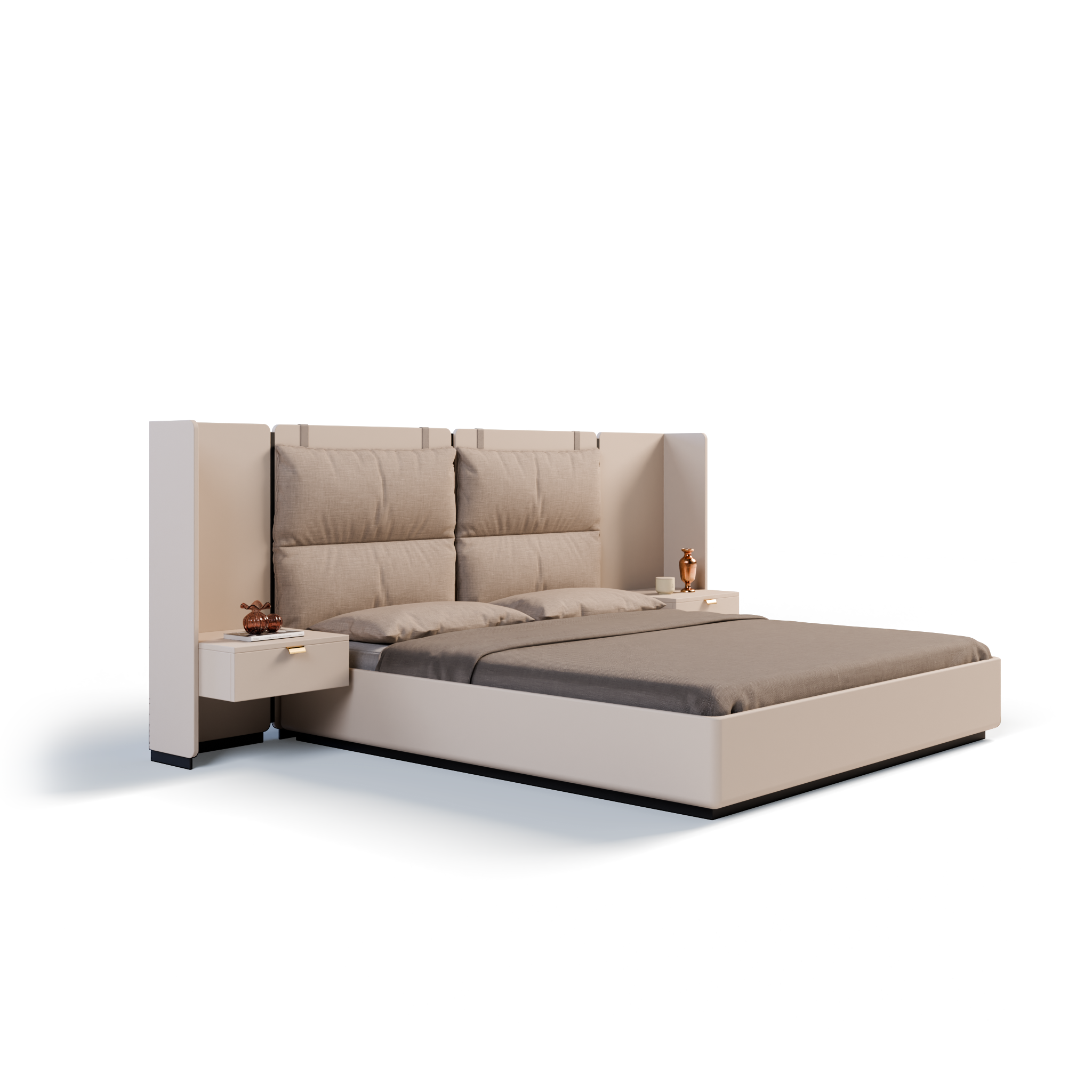 Vitti Estrella Bed in Taupe | Luxury Furniture India